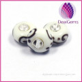 Pure white handmade hottest selling flower big hole glass beads